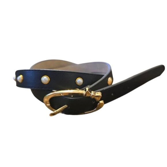 None Accessories - NWT Women's Black/ Gold Belt Size S